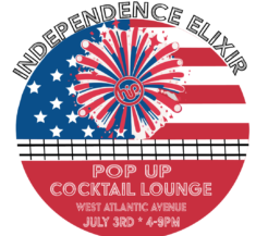 Logo advertising a pop up cocktail lounge in Haddon Heights celebrating the 4th of July